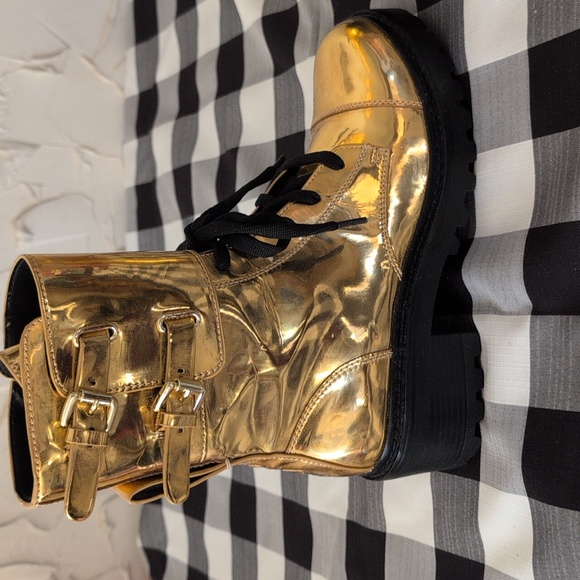 DKNY Gold highrise Boots size 10 - Picture 2 of 11